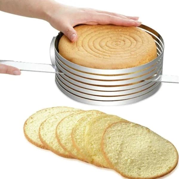 Rustfritt stål lagkake brødskjærer rund mousse skivering formring