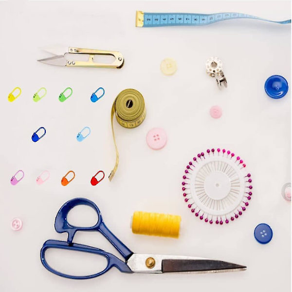 Låssöm, Låssömmarkörer, Färgglada virksömmarkörer, Säkerhetsnålar i plast, För stickning, Diy, Virkning(100st, slumpmässig färg)