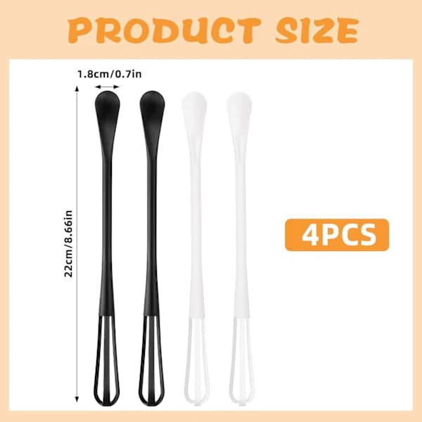 Pakke med multifunksjonelle mini-visper, eggvisper for matlaging, små visper for visping, blanding av ingredienser, røre sauser