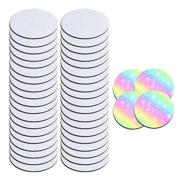 60 stk. Sublimering Blanke Coasters, cirkulære Blanke Coasters Til Termisk Sublimering Diy Håndværk, bil Co