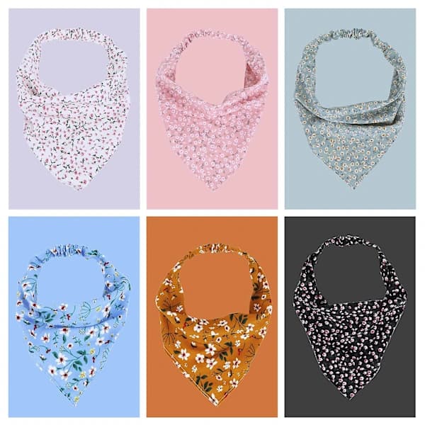 Stk. Blomstrete Hode Tørkle Hårbånd Chiffon Hårbånd Elastisk Hårbånd Scrunchies Boho Hår Skjerf Hårbånd Søt