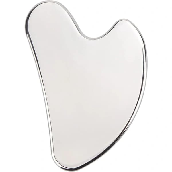 Gua Sha-massageværktøj, Gua Sha-værktøj i rustfrit stål, Gua Sha-ansigtsskrape til slankere ansigt og kontureret hjerteform