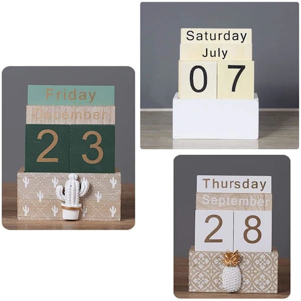 HA-Træevighedskalender, Vintage Træblok Evighedskalender