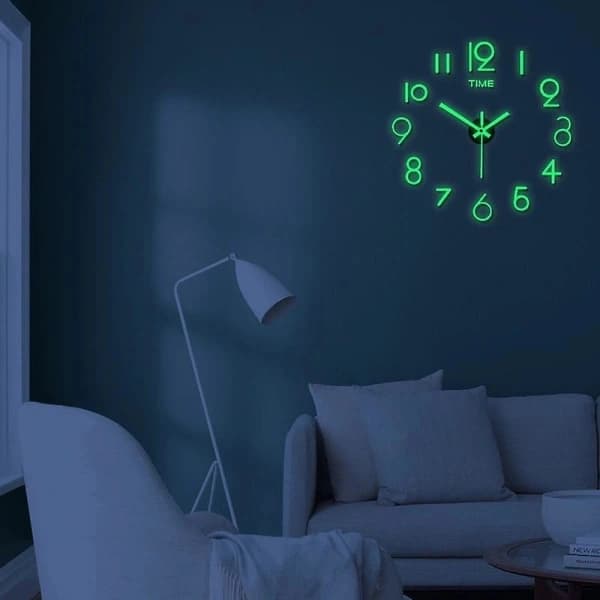 40 cm Självlysande Väggklockor DIY Digital Klocka Självlysande Klocka Akryl DIY Väggklocka Vardagsrum Sovrum Väggdekal Klocka[mo]