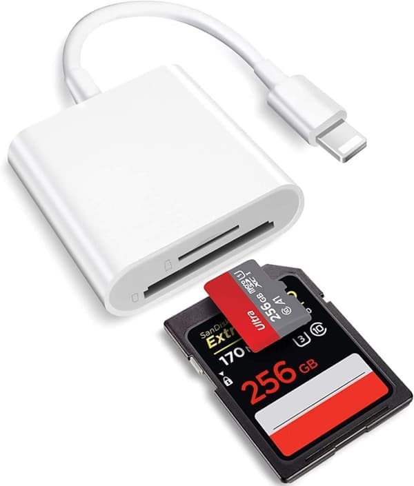 Kortlæser - Lightning til SD/TF-kortlæser - 2-i-1 Lightning til SD-kortlæser til iPhone
