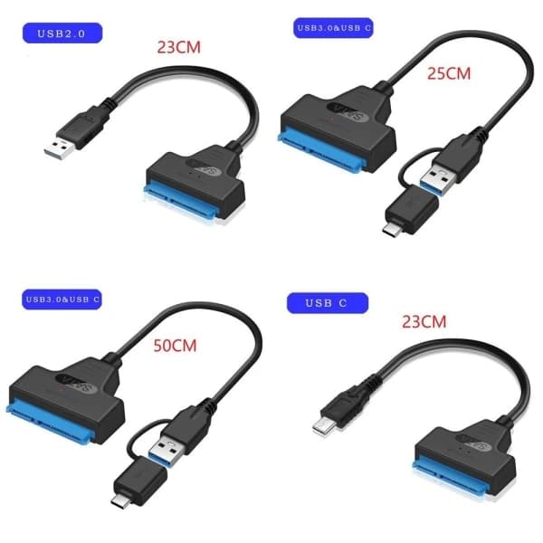 Adapterkabel USB 3.0 til SATA 2.0 20CM