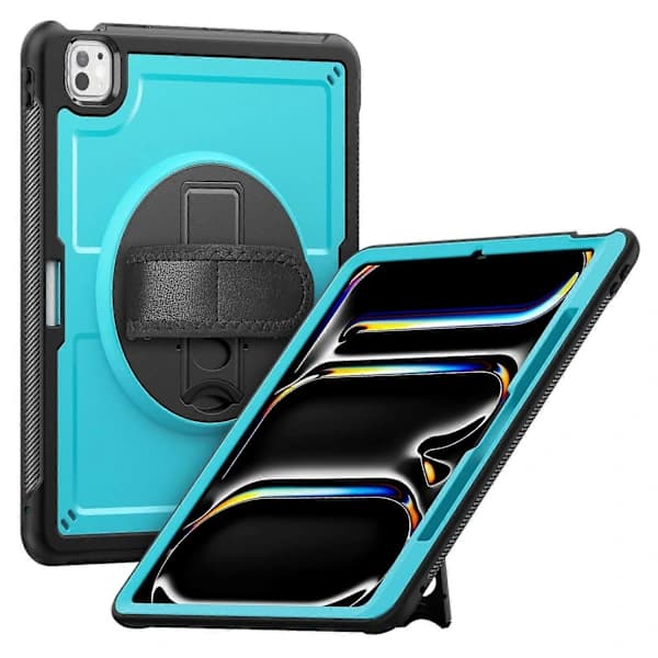HA~Etui med stativ, PC TPE tabletbeskyttelse med håndrem til iPad Pro 13 (2024) M4