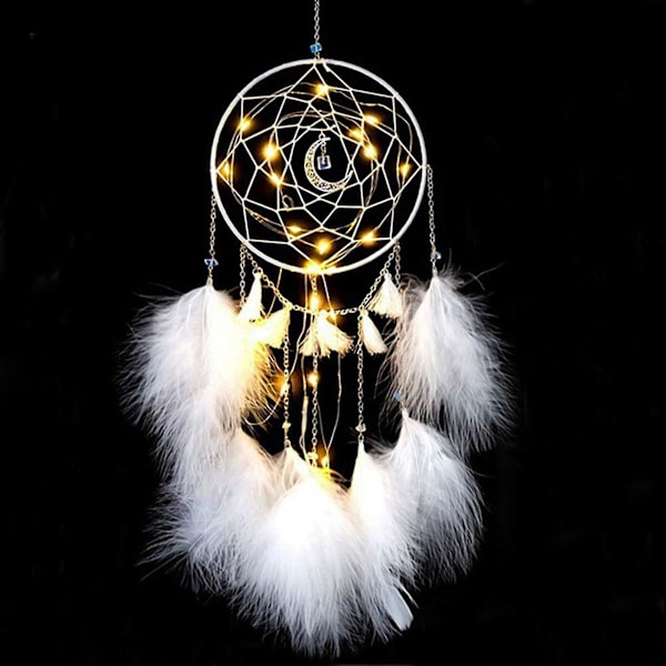 2x Led Dream Catcher, Håndlagde Dream Catchers For Soverom Vegg Hengende Hjem Innredning Ornamenter Håndverk (