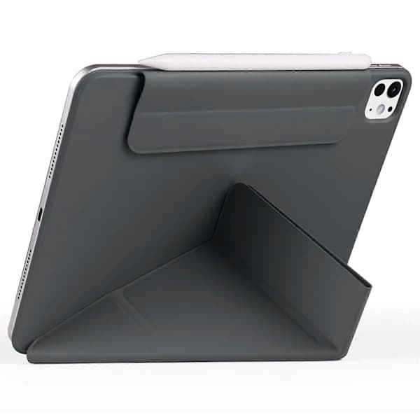 HA-Etui til iPad Pro 13 (2024) PC+PU Læder Origami Stativ Magnetisk Tablet Beskyttelse - Sort