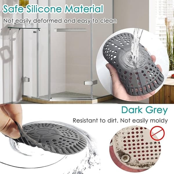 2-pack silikonskydd för golvbrunn – hårfångare för dusch och badrum, 14 cm dräneringslock