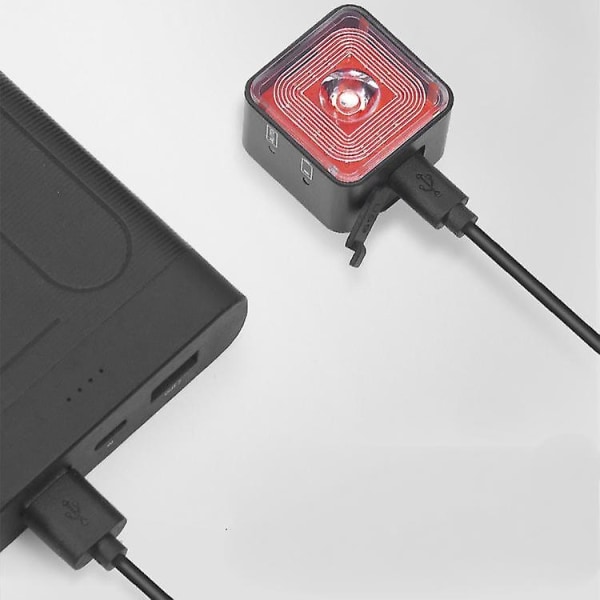 USB-oppladbar vanntett sykkellykt, smart bremsebaklys - E-105R baklys (én pakke)