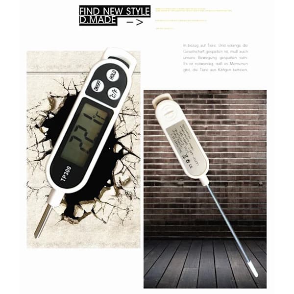 Blå universell digital kökstermometer, matsond med hög noggrannhet, kompakt digital termometer, köksredskap
