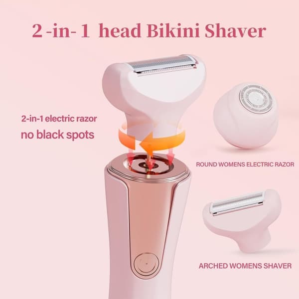 2-i-1 Dametrimmer – Bikiniområde/Ben/Armhuler – IPX7 Vanntett – USB-C – LED-display