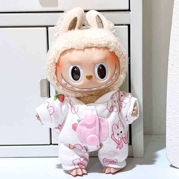 [HH] Dekorera Din 17cm Labubu Plysch Outfit Monsters Plysch Kläder för Vinter Skolväska Hängen 17cm 7 clothes only no plush