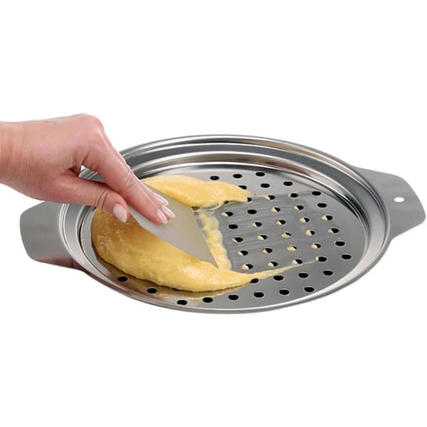 HA~Rustfritt Stål Spaetzle Maker Lås med Skrape Tradisjonell Tysk Eggnudler Maker Panne Gryte Spaghetti Sil