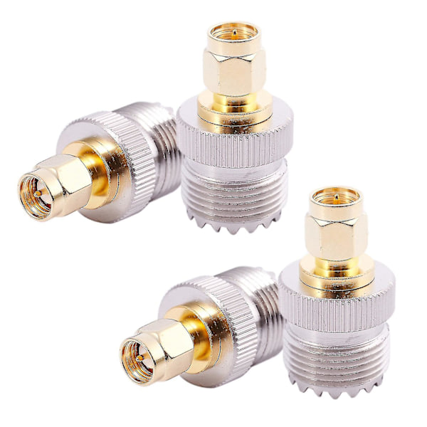 2x SMA han til UHF hun SO239 SO-239 jumper stik RF-adapter guld