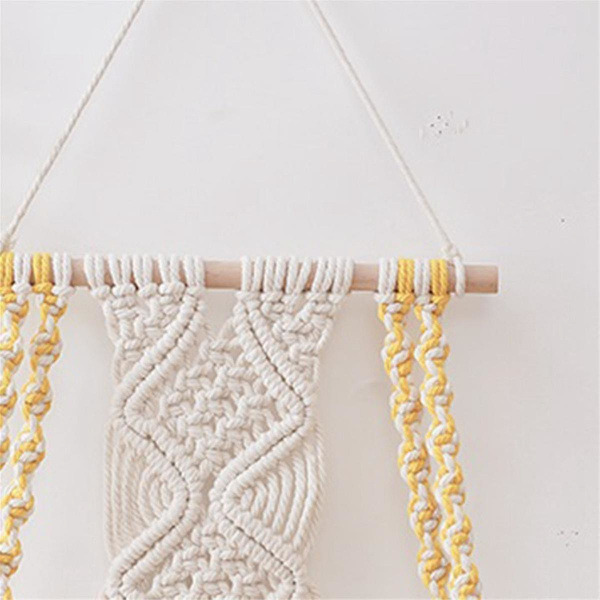 Macrame vägg hängande hylla Boho för sovrum - vävd rep Macrame väggkonst som Boho badrumshylla De
