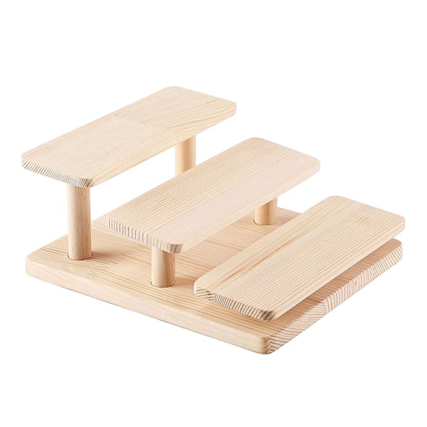 Wooden Display Risers 3 Layers Glasses Display Stand Jewelry Holder Stand Wood Organizer Tray For C