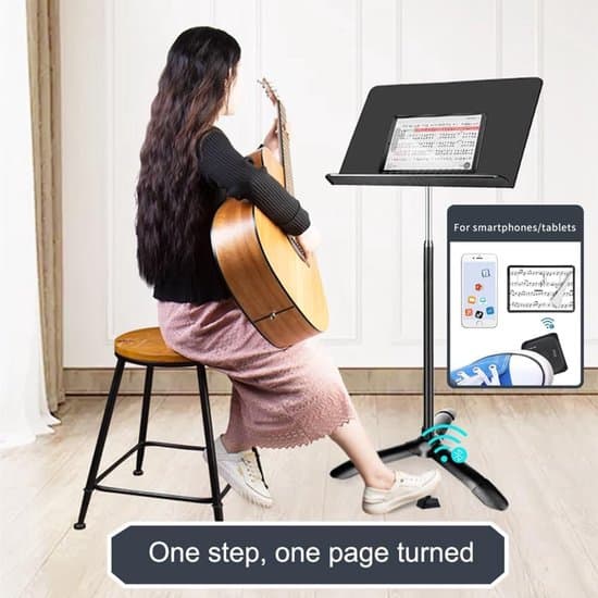 Bluetooth sidevender fotpedal, USB-C oppladbar, 4 sidevendingsmoduser for noter, e-bøker og presentasjoner, svart