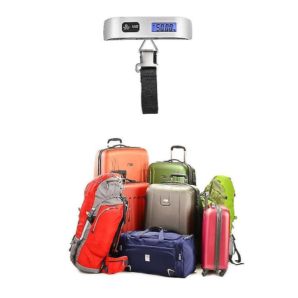 Ny 50 kg bärbar LCD digital hängande bagagevåg reseelektronik