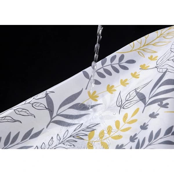 Grå/Gula Löv Duschdraperi Anti-Mögel, Mögelresistent | Storlek 28 x 18 x 5 cm | Vattenavvisande Tyg | 100% Polyester
