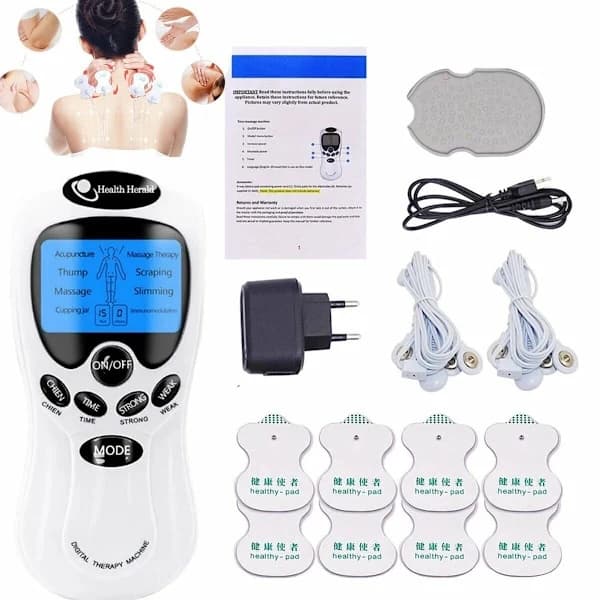 TENS-apparat, EMS, 8-i-1-stimulering, smertelindring, elektroterapimassage