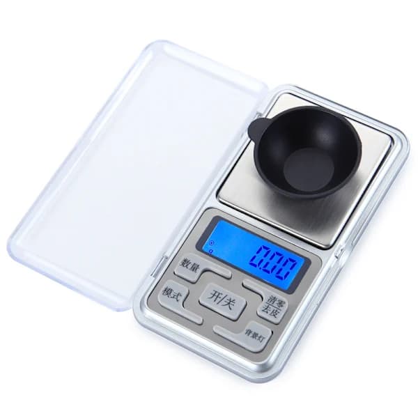 Elektroninen taskuvaaka, taskuvaaka, koruvaaka 0,01 - 200g hopea