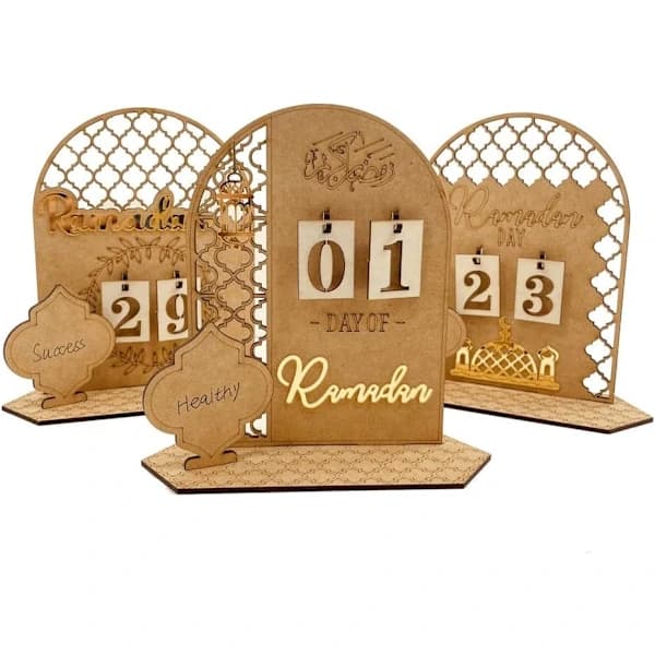 Adventskalender i træ til Ramadan, 30 dage til Eid, Ramadangave til børn, nedtællingskalender til hjemmet, Ramadan- og Eid-dekoration