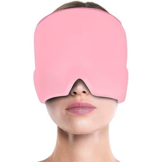 Migrænehætte, Kølende øjenmaske, Hovedpinehætte mod migræne – Gelmaske, Hovedpine lindring, Søvnhjælp, Afkølende maske