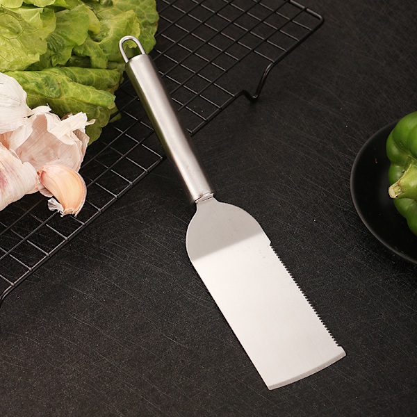 Sett med 2 Multifunksjonelle Spatler i Rustfritt Stål for Kjøkkenbruk, Rektangulært Hode, Hengeløkke, Pai Cutter, Lasagne Cutter, Kake Servering