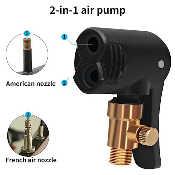 Sett med 2 bilventiladaptere - Fransk ventiladapter - Fransk ventiladapter for bil