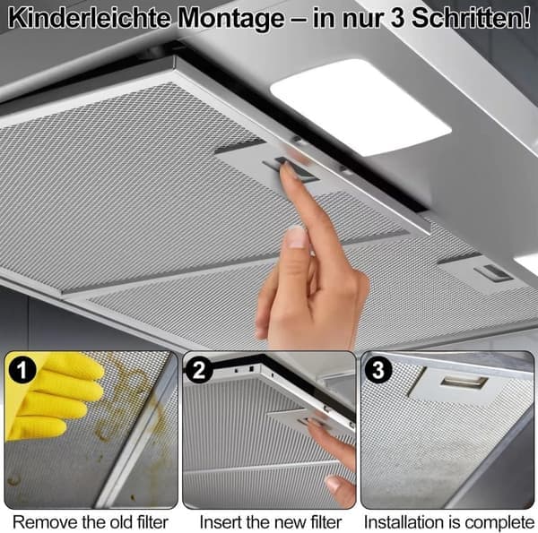 2x Aluminium Fettfilter Köksfläkt – 260×320 mm – 5-Lagers – Vit