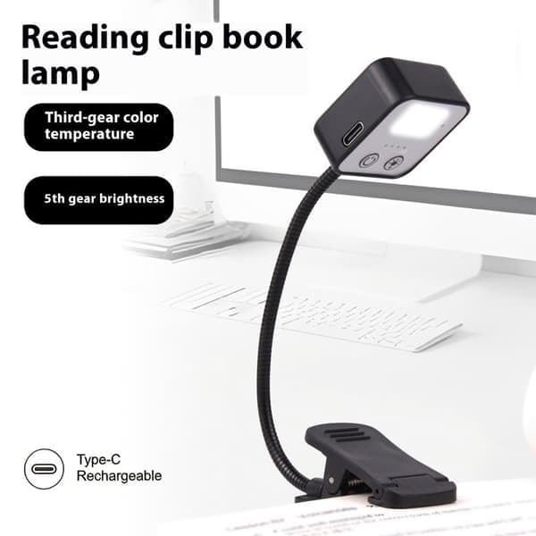 Reading Light / LED Book Light – 3 Light Modes, Dimmer And Memory Function – Rechargeable With Clip White