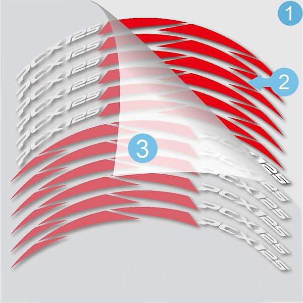 Uusi rengasmuokkaus moottoripyörän vanteen tarrat heijastavat tarrat Pcx 125 Pcx125 2018 2019 Punainen