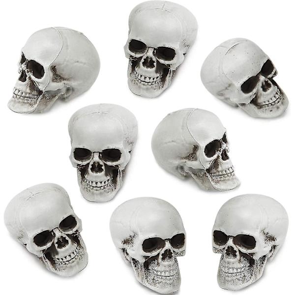 8 stycken Halloween-skalle realistisk skalle skallehuvud Halloween bar hem borddekorationer 5*6*8cm Uu