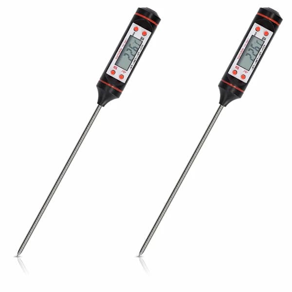 2x Kötttermometer - Matlagnings- och Bakprober för Exakt Matlagning - Termometersondtemperatur på LCD-skärm