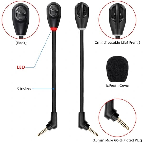 HA-Erstatningsmikrofon for Kingston HyperX Cloud Flight/Flight S