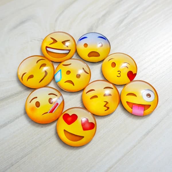 Emoji kylskåpsmagnet, Smiley kylskåpsmagnet, 3D Emoji Magnet 25 st