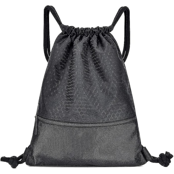 Dragsnöre väska, vattentät dragsnöre sportväska, unisex PE dragsnöre väska, flickor pojkar, gymväska, dragsnöre väska, Brawstring, 19,5 x 16,5 tum (50 x