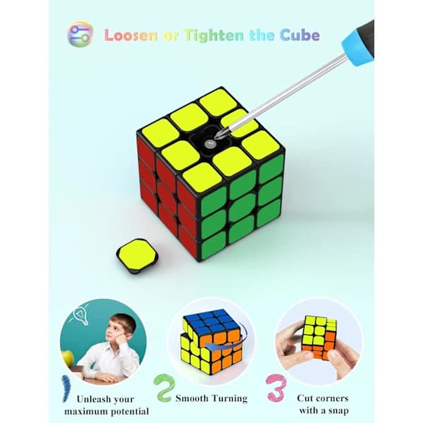 HA-Speed Cube, Original Speed Cube Super-holdbar Sticker med levende farver