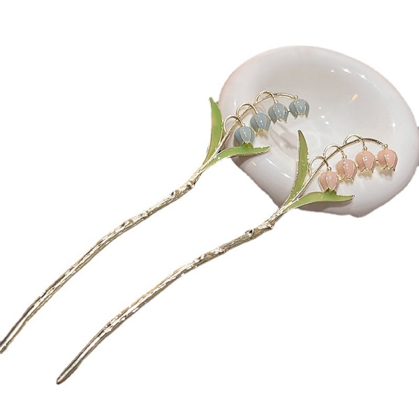 Hårnåle Sticks Flower 2 stk. Metal Hårtilbehør Enkel Hårnål Hårpind til Langt Hår Elegant Pins Hårstyling Tilbehør