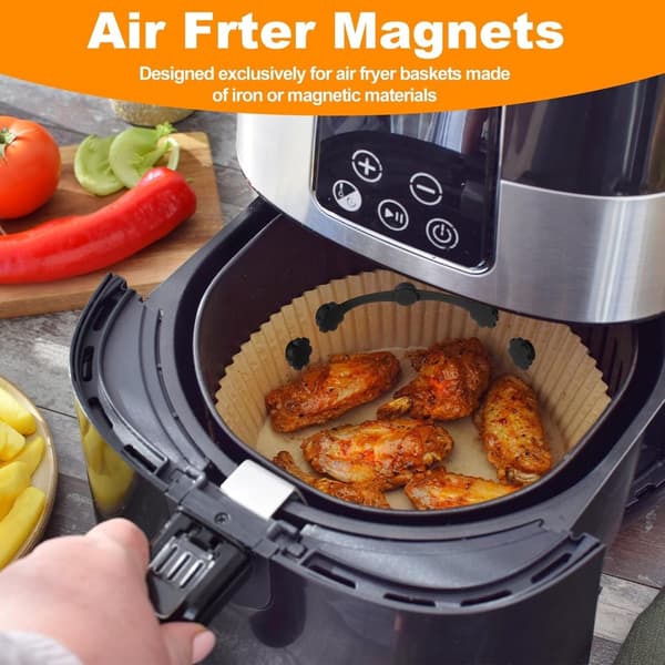 Airfryer Pergamentpapirholderclips, Varmebestandige Silikone Magnetstrimler, Til Jernkurve, 4 Sæt, Sort