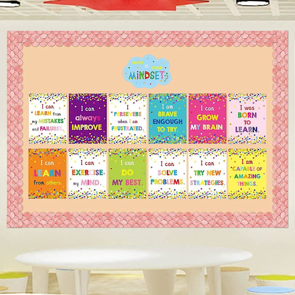 20m Ombre Pink Scallops Bulletin Board Borders Rainbow Straight Borders Classroom Eller Hjemmeskole De