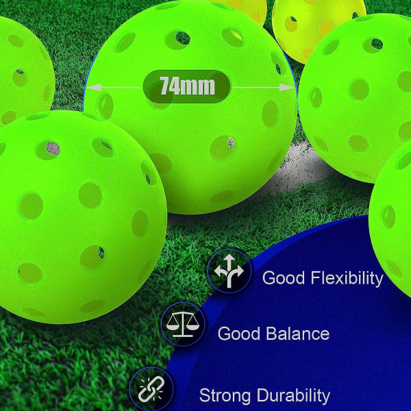Pickleball bolde, udendørs pickleball bolde, 40 huller udendørs USAPA godkendte pickleball bolde pakke med 6/8