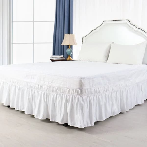 Sengekappe Snehvide Børstet Polyester Sengekappe 137x190cm Tre Sider Støvet Strækstof