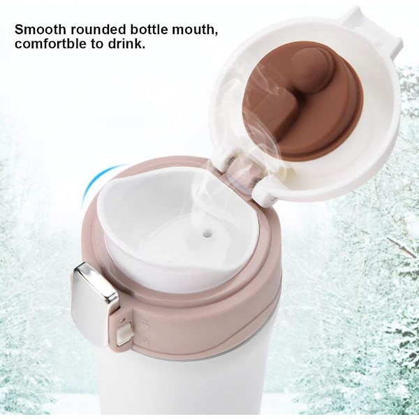 Vakuumflaska, Gvenli, Giftfri, Hållbar, Rostfritt Stål Vakuum Termos Vattenflaska Resekopp Kaffe Te Butik 450ml(Gul)(WZ1558)