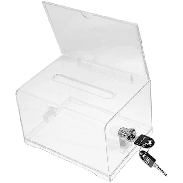 Suggestion Box Röstlåda Klar Akryllåda Donationslåda Kompatibel Insamling-B11