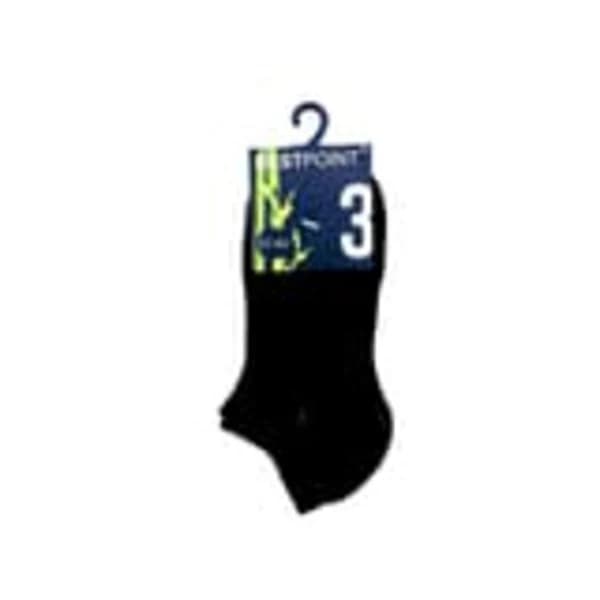 Bamboo Ankle Socks, Black - 3-pack