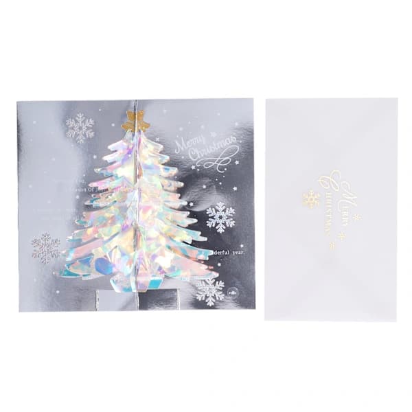 3D Julkort 3D Pop Up Glitter Julgran Grattiskort Välsignelsegåvor med Sång Kuvert 0.1 0.1
