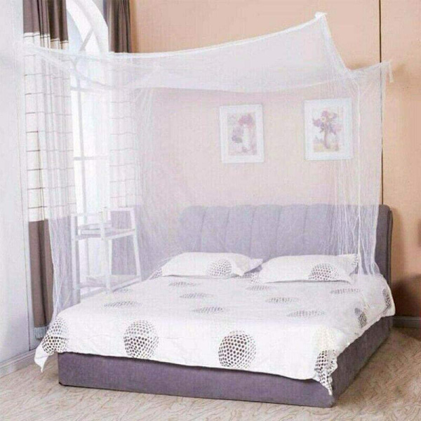 4 hjørner myggnetting prinsesse blonder plakat sengehimmel netting full størrelser netting hvit sengetøy hjemmedekor skjerm for camping